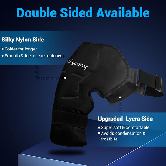 Comfytemp Shoulder Ice Pack Rotator Cuff Cold Therapy Wrap, FSA Eligible HSA, Gel Packs for Injuries Reusable Hot Cold Compress Shoulder Brace for Pain Relief, Men Women Recovery Item (Large/X-Large)