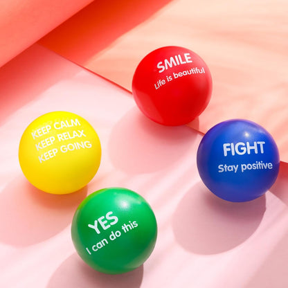Liliful 100 Pcs Motivational Stress Balls Bulk Inspirational Squeeze Balls for Adults Anxiety Relief Fidget Toys Office Employee Gifts Classroom Rewards 2.2 Inch (Bright Colors)