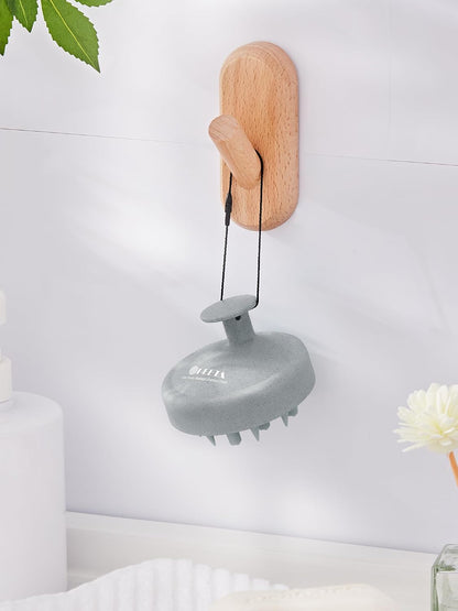 HEETA Hair Scalp Massager for Hair Growth, Shampoo Brush, Scalp Scrubber Exfoliator with Soft Silicone Bristles for Dandruff Removal to Relieve Stress, Wet Dry Use Updated Material, Beige