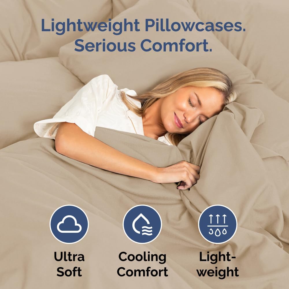 Standard Pillow Cases Set of 10 - Ultra Soft Hotel Quality Pillowcase Covers - Comfy, Cozy & Wrinkle Free - Shrink, Stain and Fade Resistant - Machine Washable Pillow Protectors - 10 Pcs Set - White - Colors B