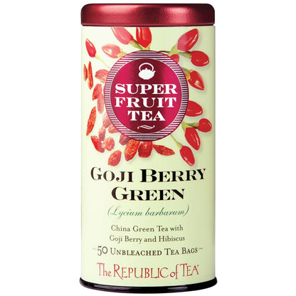 The Republic of Tea SuperFruit Goji Berry Green Tea, Low Caffeine, 50 Count