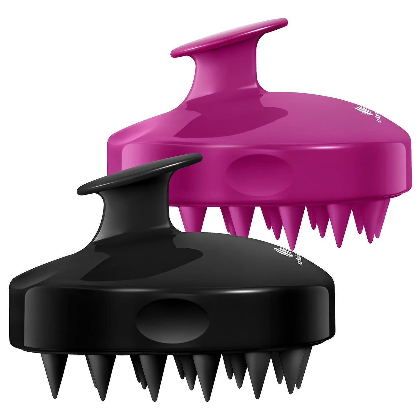 HEETA Hair Scalp Massager Shampoo Brush 2 Pack, Soft Silicone Bristles to Remove Dandruff, Waterproof Hair Scrubber for Both Wet Dry Use, Suitable for Men & Women (Green & Black)