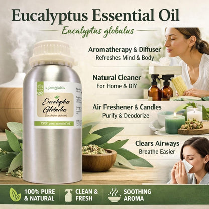 GreenHealth Lavender Essential Oil – 16 fl oz (473 ml) – 100% Pure & Uncut – Aluminum Bottle – Bulk Lavender Oil for Diffuser, Aromatherapy, Candles, Soap & DIY