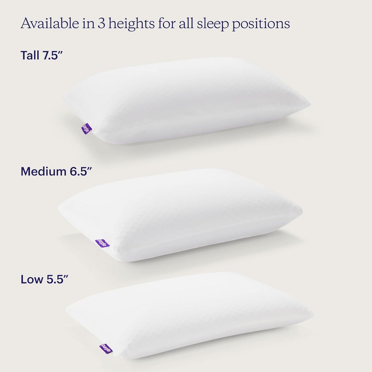 Purple Harmony Pillow - Medium Loft, Standard Size - Cooling Gel Neck and Side Sleeper Pillow, Weightless Medium Feel, GelFlex Grid and Talalay Latex Foam for Pressure-Relieving Support