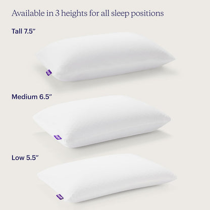 Purple Harmony Pillow - Medium Loft, Standard Size - Cooling Gel Neck and Side Sleeper Pillow, Weightless Medium Feel, GelFlex Grid and Talalay Latex Foam for Pressure-Relieving Support