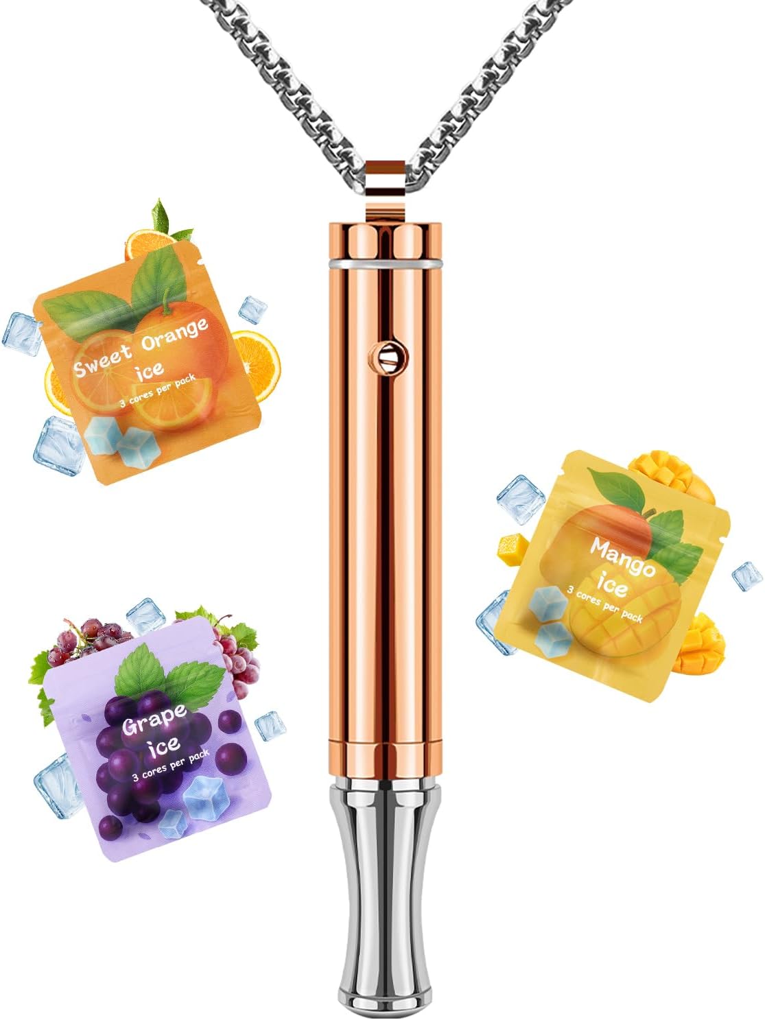 Breathing Necklace for Anxiety Adults - Adjustable Air Outlet Breathe Necklaces with Natural Flavored - Breath Free Stress Relief Device with Flavor - Meditation Gifts for Women Men