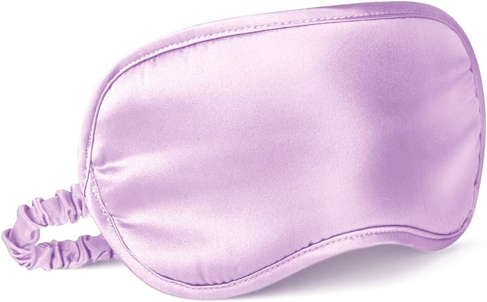 LULUSILK Mulberry Silk Sleep Eye Mask & Blindfold with Elastic Strap/Headband, Soft Eye Cover Eyeshade for Night Sleeping, Travel, Nap(Pink)