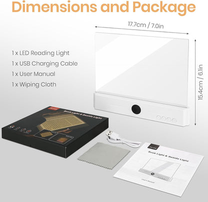LED Book Light, 3 Color Temps & Stepless Dimming, Night Reading with Timer