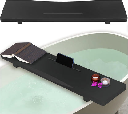 1.2IN Thickened Board Acacia Wood Bathtub Tray Caddy for Freestanding Tub