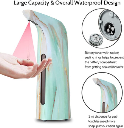 Automatic Soap Dispenser Touchless,400ml Touchless Liquid Soap Dispenser,Hands-Free Dish Soap Dispenser, IPX6 Waterproof Sensor, Auto Liquid Soap Dispenser for Bathroom Kitchen Hotel (Brown)