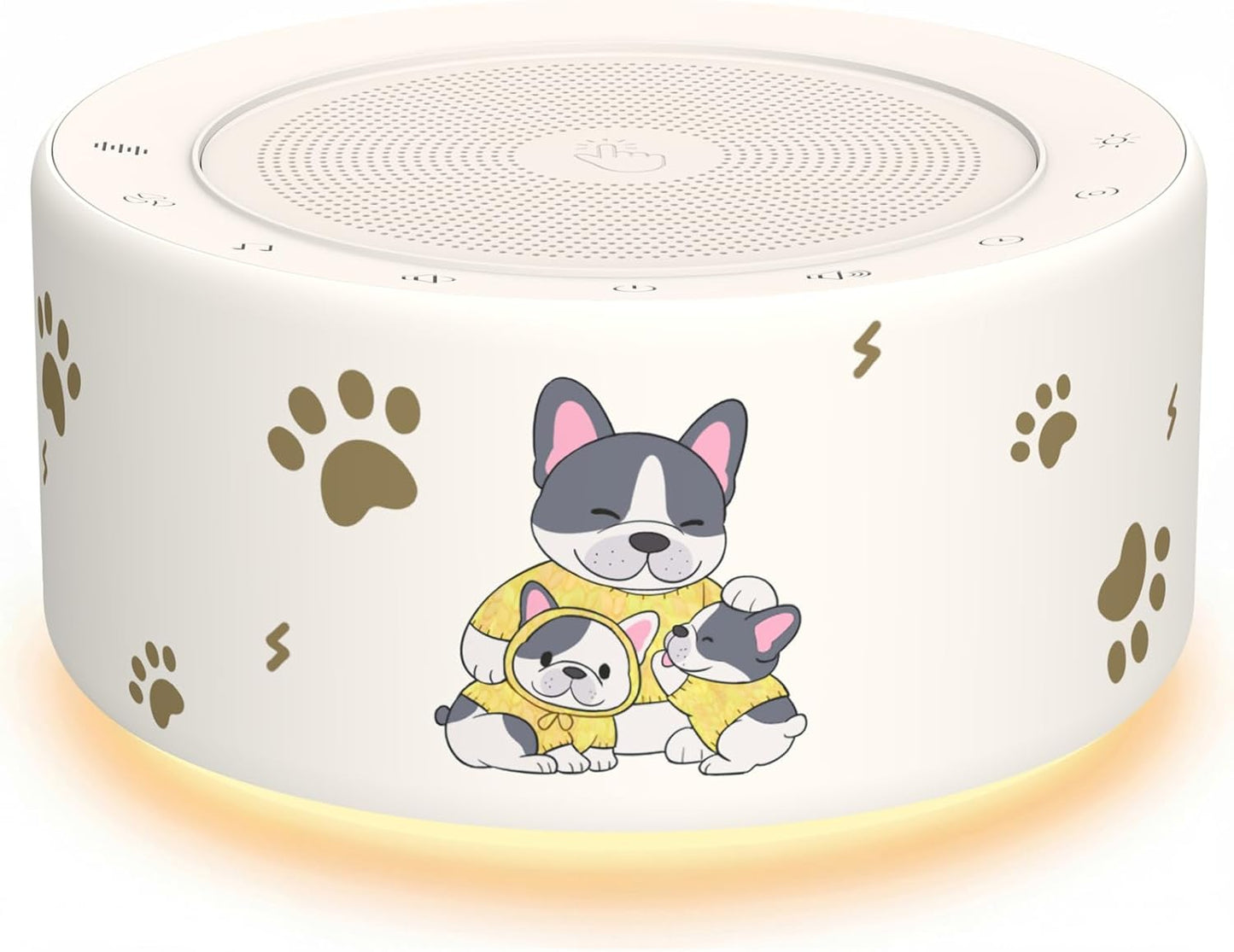 Kipcush White Noise Machine for Baby & Adults, 30 Soothing Sounds, Soft Non-Glare Nursery Lamp, 8 Color Night Lights, Memory Function (Angel V1 White, Standard)