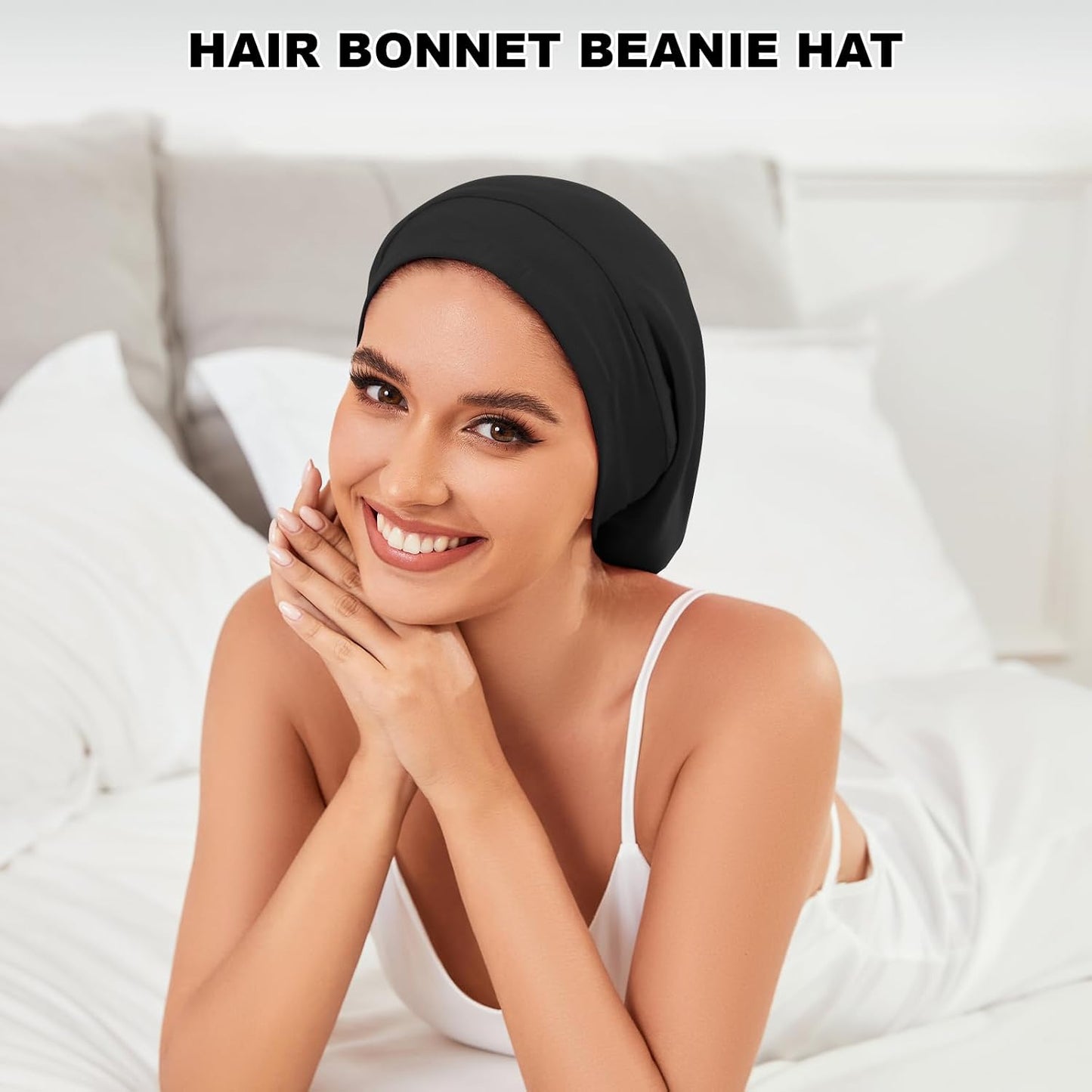 ZHENSILK Silk Bonnet for Sleeping Women, Adjustable Silky Satin Lined Sleep Cap, Silk Hair Wrap Slouch Beanie Hat