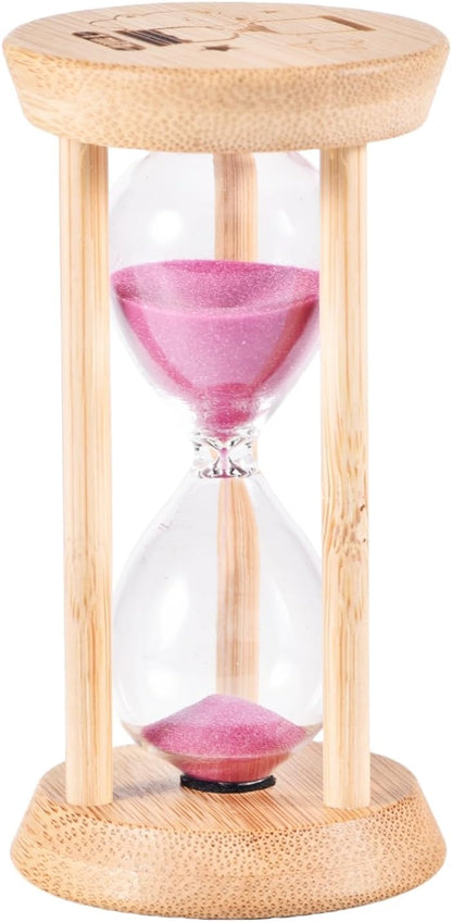 Mini Wooden Sand Timers,100% Bamboo Hourglass Sand Timers 1Min Sandglass Timer for Toothbrush Timer Games Classroom Home Office Cooking(Blue+1Min)