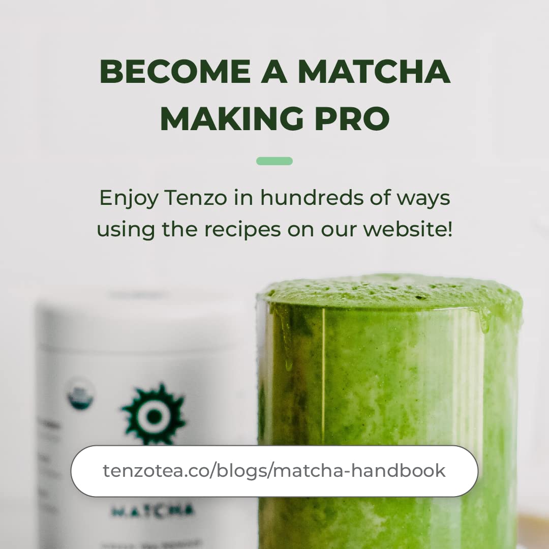 Tenzo Matcha Green Tea Powder, Organic Cafe Sweetened Matcha Latte Green Tea Powder, Ceremonial Barista Crafted Mix - Authentically Japanese - Matcha Latte Mix (35.27 Ounce)
