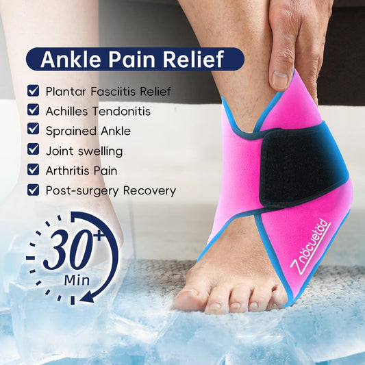 Ankle Ice Pack Wrap for Swelling Foot Heel Pain Relief Reusable Gel-1Pack