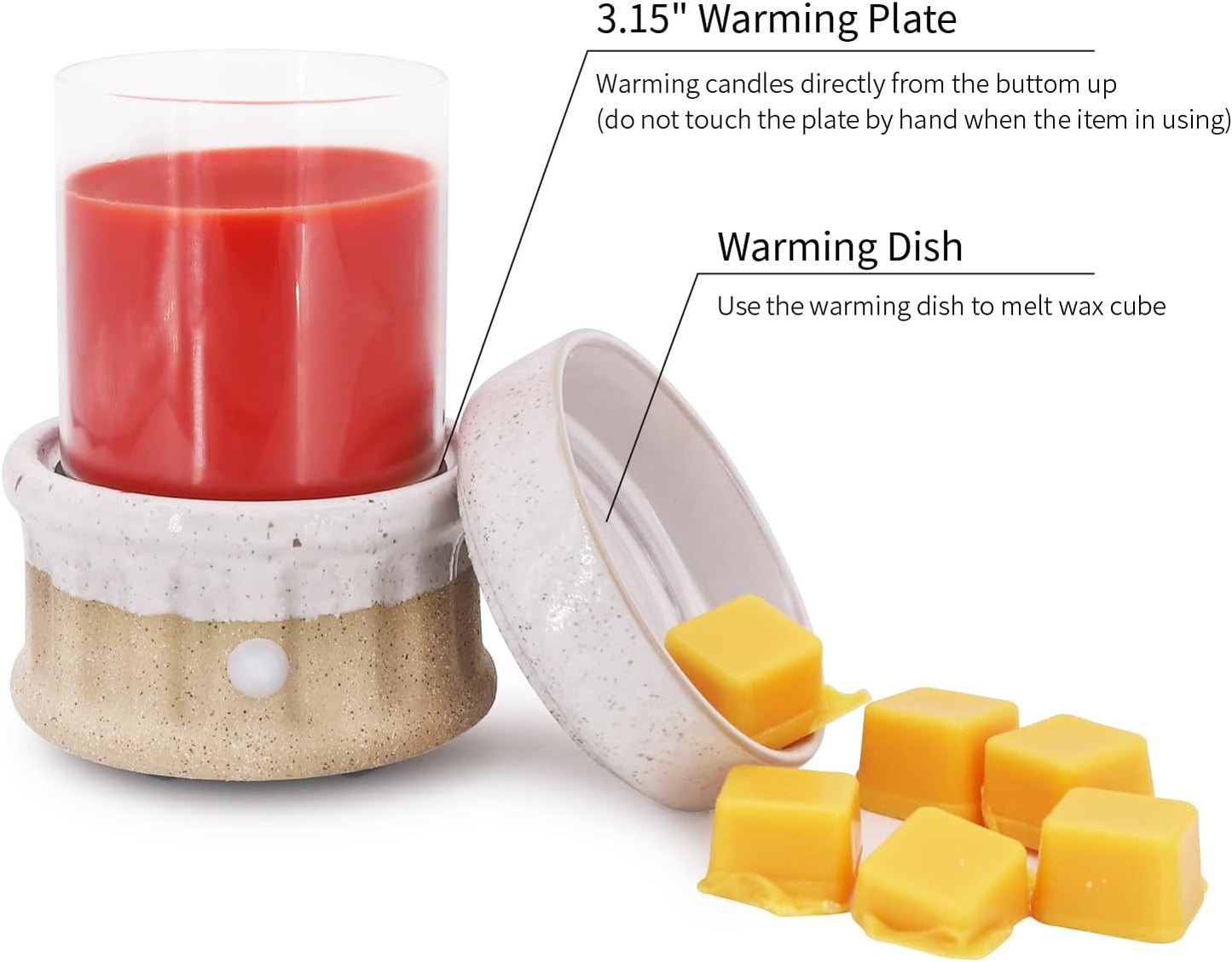 VICTORIA AROMA Ceramic Wax Melt Warmer 3-in-1 Candle Wax Warmer for Scented Wax Melter Electric Fragrance Wax Burner for Home Office Bedroom Gift & Decor…