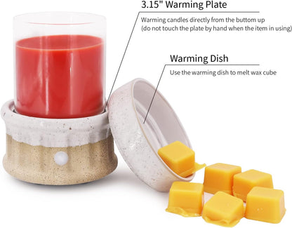 VICTORIA AROMA Ceramic Wax Melt Warmer 3-in-1 Candle Wax Warmer for Scented Wax Melter Electric Fragrance Wax Burner for Home Office Bedroom Gift & Decor…