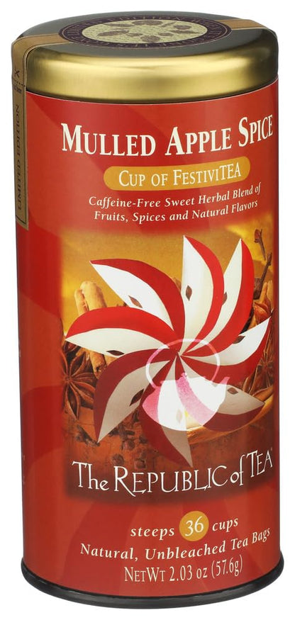 The Republic of Tea Mulled Apple Spice Herbal Tea, Caffeine-Free, 36 Count