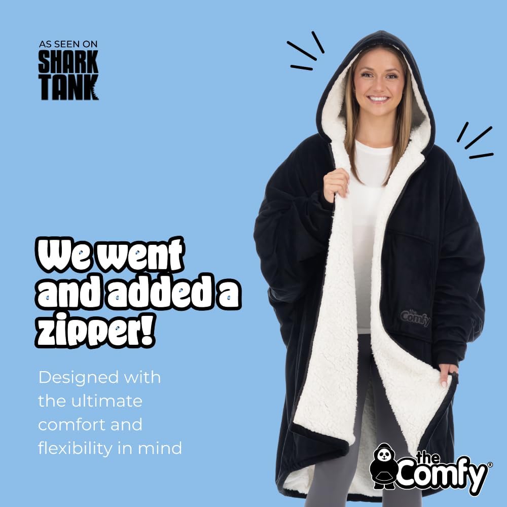 THE COMFY Original | From Shark Tank | Patented | Oversized Sherpa Wearable Blanket Hoodie| Gift for Women & Men | One Size