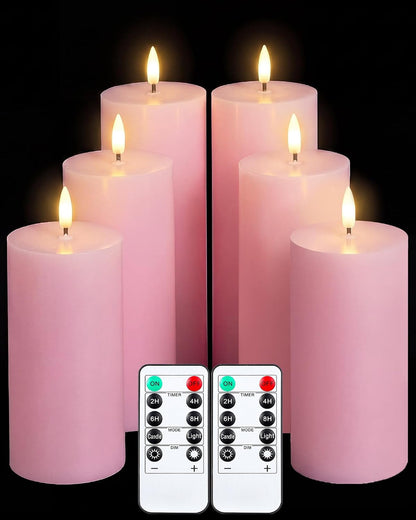 VIHOSE 12 Pack White Flameless Candles Set with Remote and Timer Flickering Flameless Battery Candles Flat Top LED Pillar for Wedding Outdoor Home Festival Decoration(D 3'' H 4'' 5'' 6'')