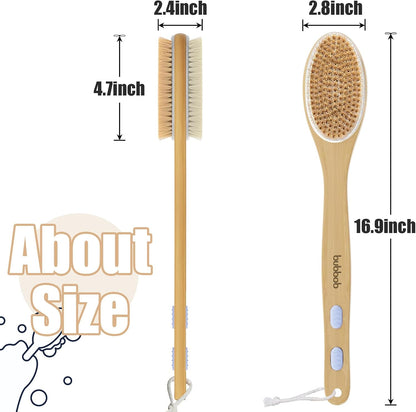 Back Scrubber for Shower,Bath Brush with Long Handle,Men and Women (Blue) | Bath Brush Body Exfoliator for Wet or Dry Brushing