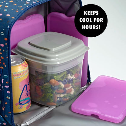 Cool Coolers by Fit & Fresh 4 Pack XL Slim Ice Packs, Quick Freeze Space Saving Reusable Ice Packs for Lunch Boxes or Coolers