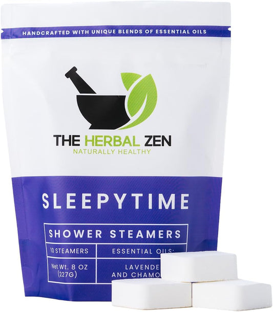Sleepytime Lavender Shower Steamers Aromatherapy 10 Pack - Relaxing Shower Bombs with Pure Essential Oils for Relaxation and Unwinding - Spa Gifts for Women and Men - The Herbal Zen