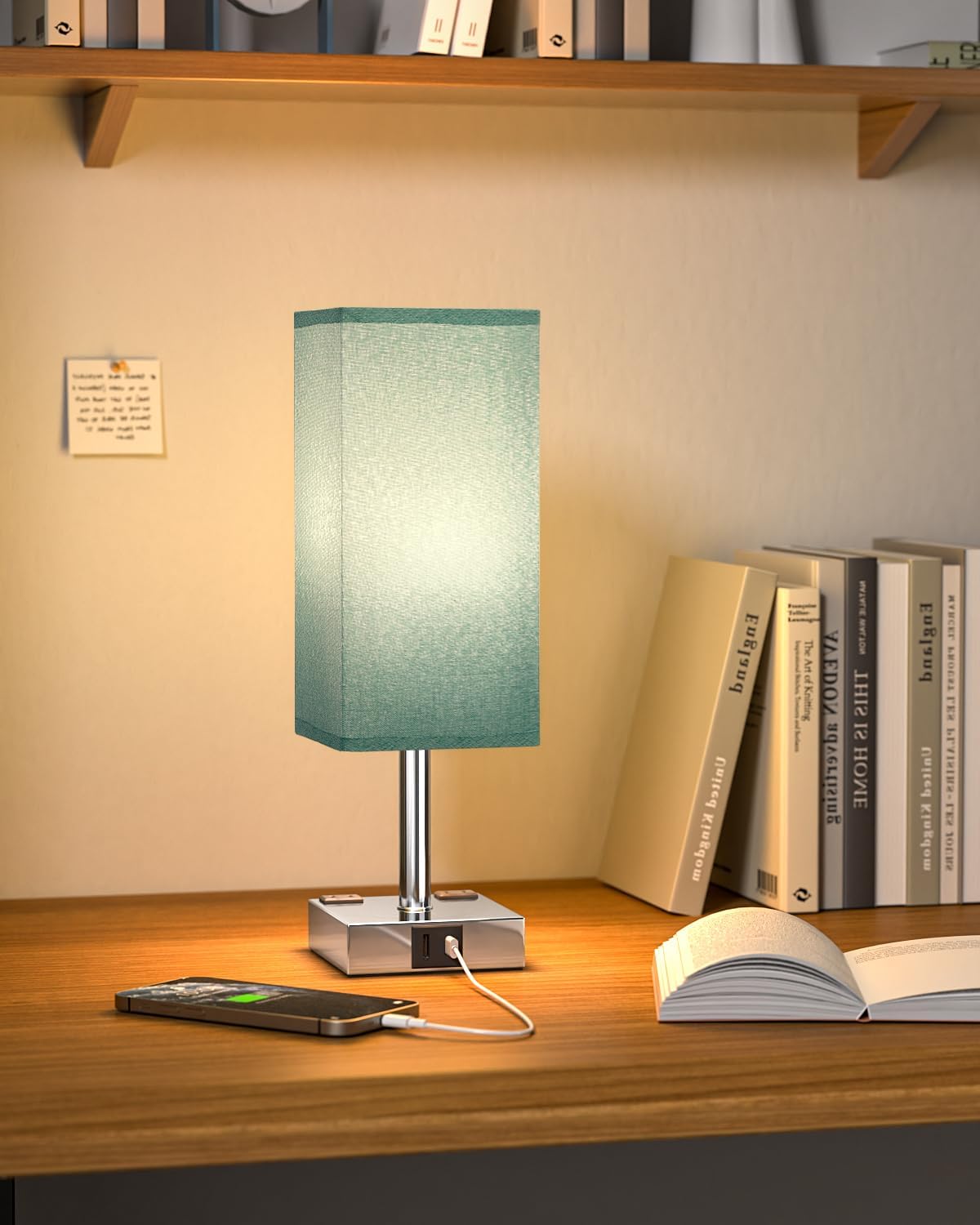 Touch Bedside Table Lamp for Bedroom - Dimmable, USB C+A, 2 AC Outlets