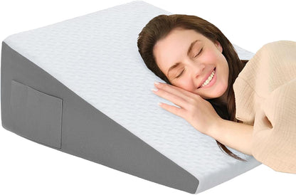 Wedge Pillow for Sleeping, 7.5" Memory Foam Bed Wedge Pillow
