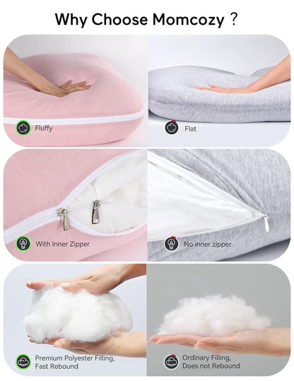 Momcozy Cooling Pregnancy Pillow - U Shaped Full Body Maternity Pillow