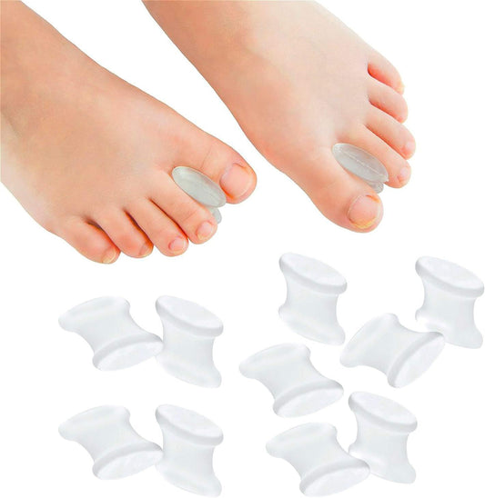 Povihome 10 Pack Gel Bunion Corrector and Toe Spacers Separators and Straightener Orthotics (4/10''Thick) for Sports Activities, for Men and Women Overlapping Toes, Bunion Pain Relief - Small Size
