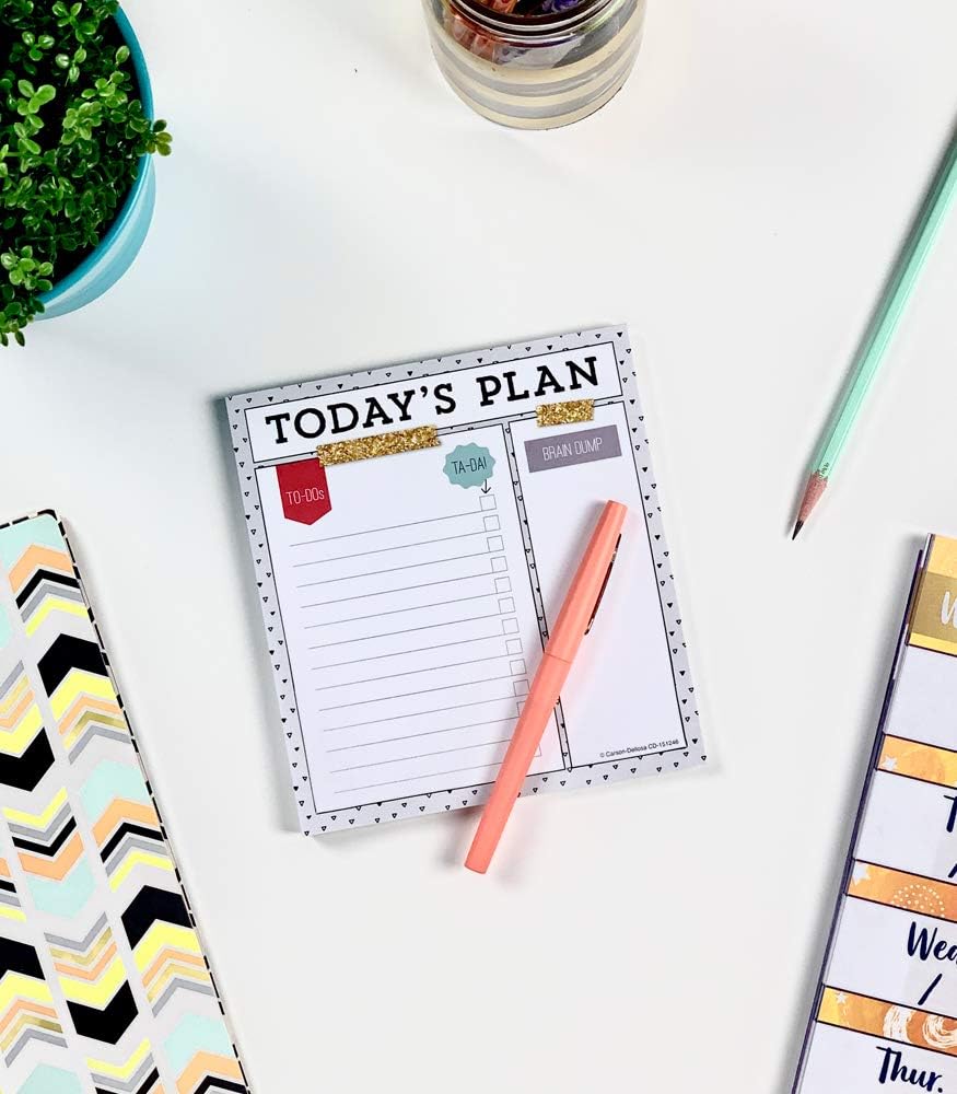 Carson Dellosa Today's Plan Notepad, 50 Sheet Note Pad With Lined Paper for To Do List and Checklist, Classroom Organization Stationery, Desk Accessories and Office Supplies