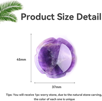 WHAL&YUNE Tiger Eye Obsidian Thumb Worry Stone for Anxiety, Healing Crystals Natural Oval Gemstone Meditation Reiki Balancing Accessories Gift for Stressed People- 1.8 inches