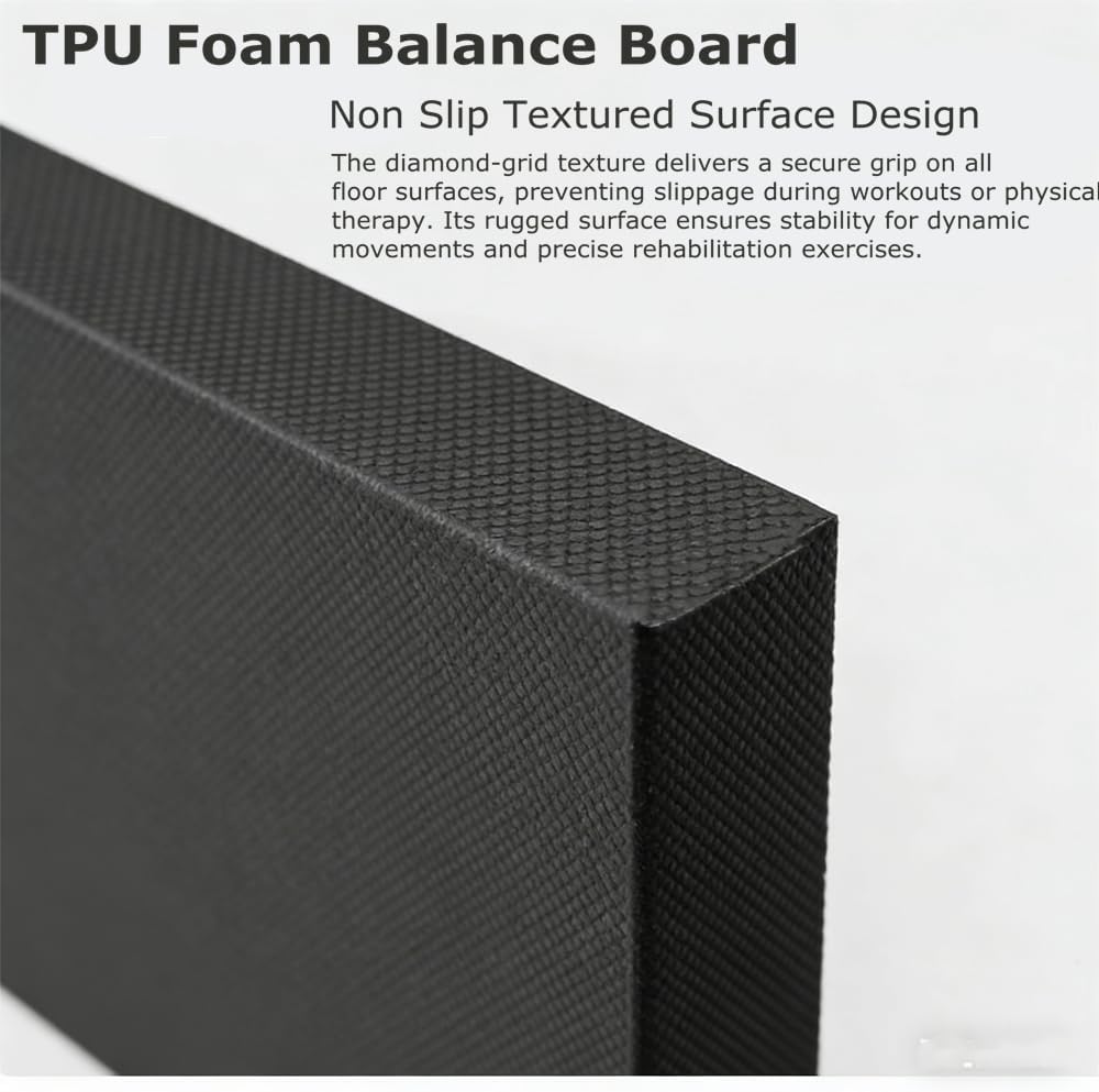 High-Density Balance Pad, Extra Large Balance Pad for Physical Therapy, TPU Foam Balance Board for Rehabilitation Stability Workout Knee and Ankle Exercise