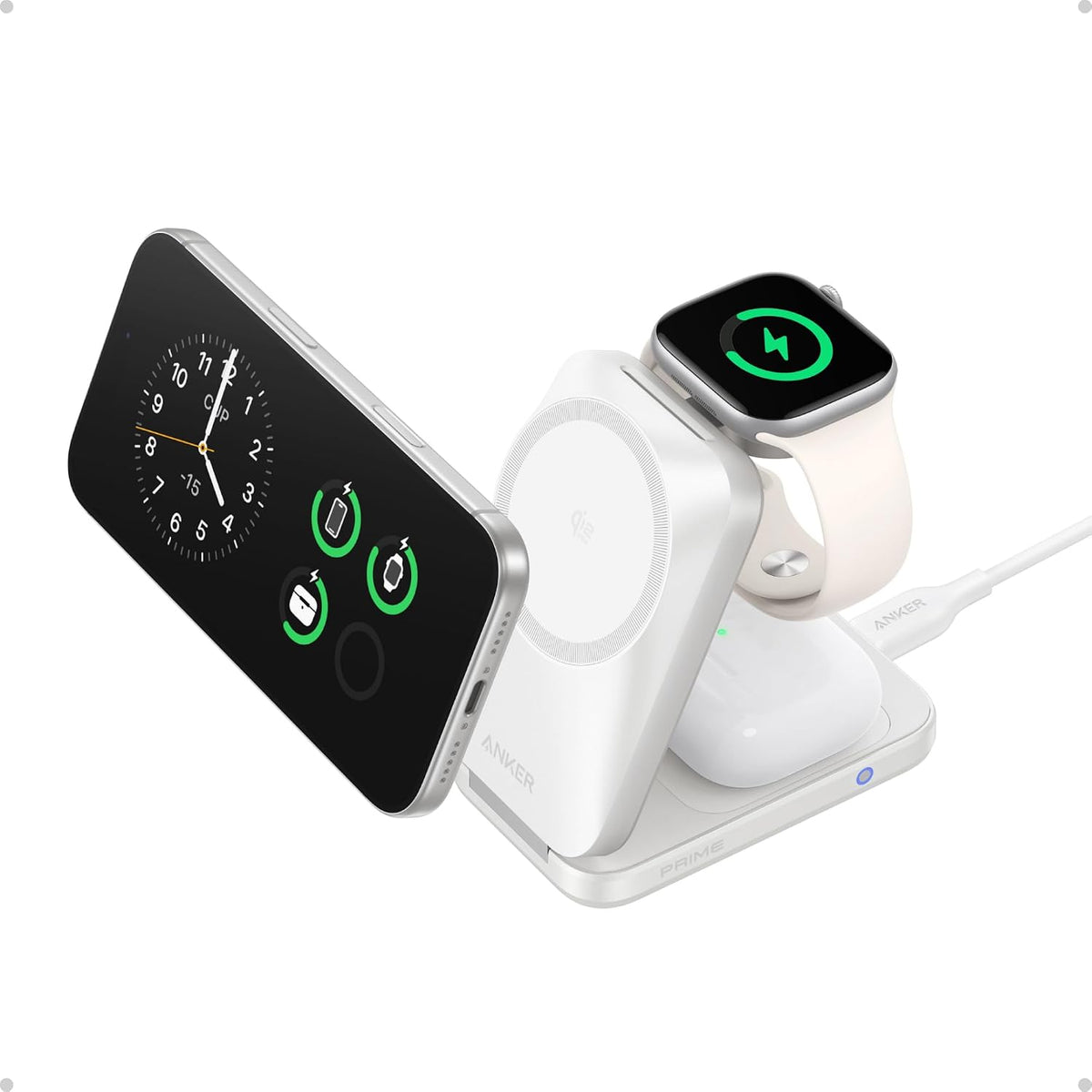 Anker Prime 25W Qi2.2-Certified Palm-Sized 3-in-1 Foldable MagSafe Charger