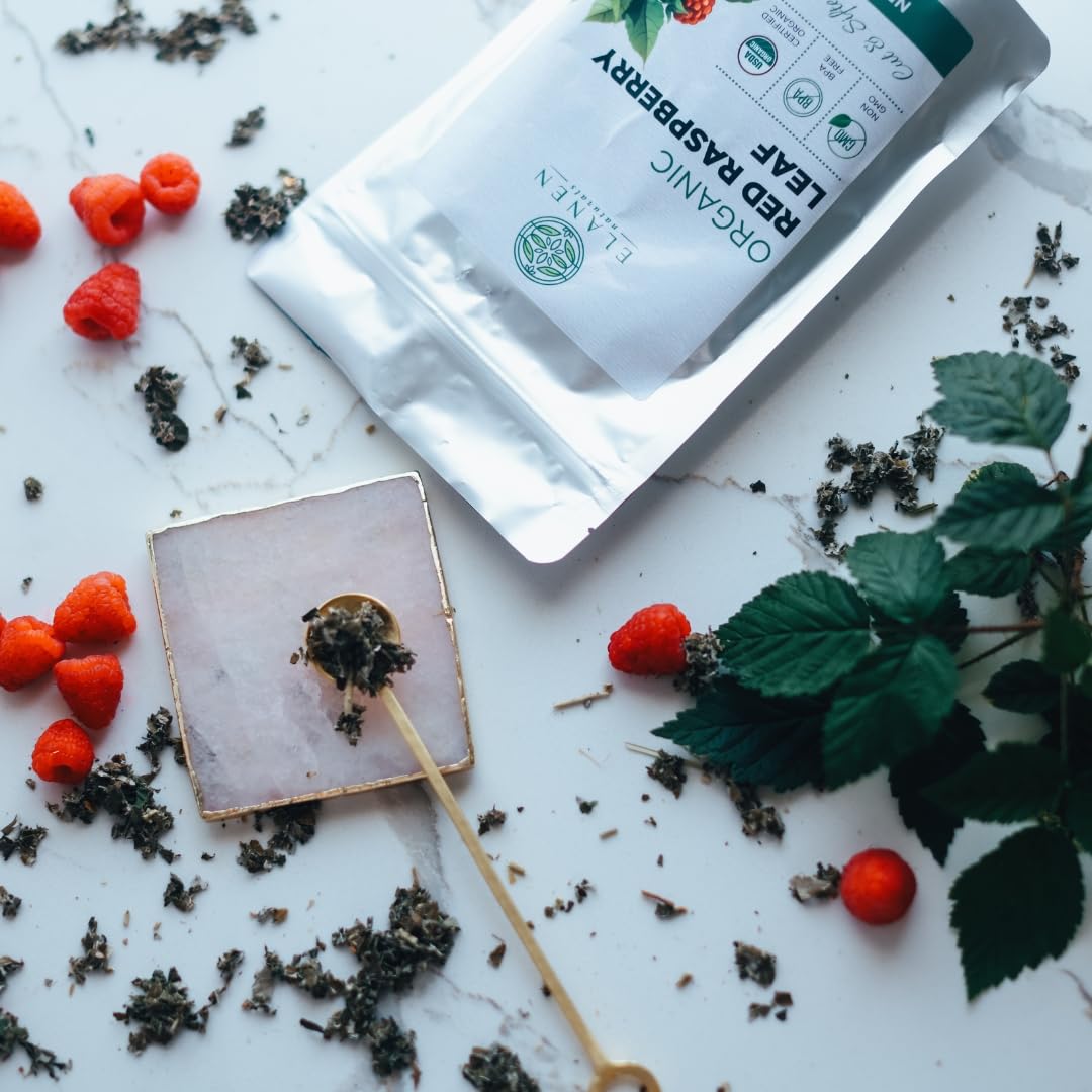 Organic Red Raspberry Leaf 4 oz. (113g), USDA Certified Organic Red Raspberry Leaf Tea Pregnancy, Loose Rasberry, Cut & Sifted