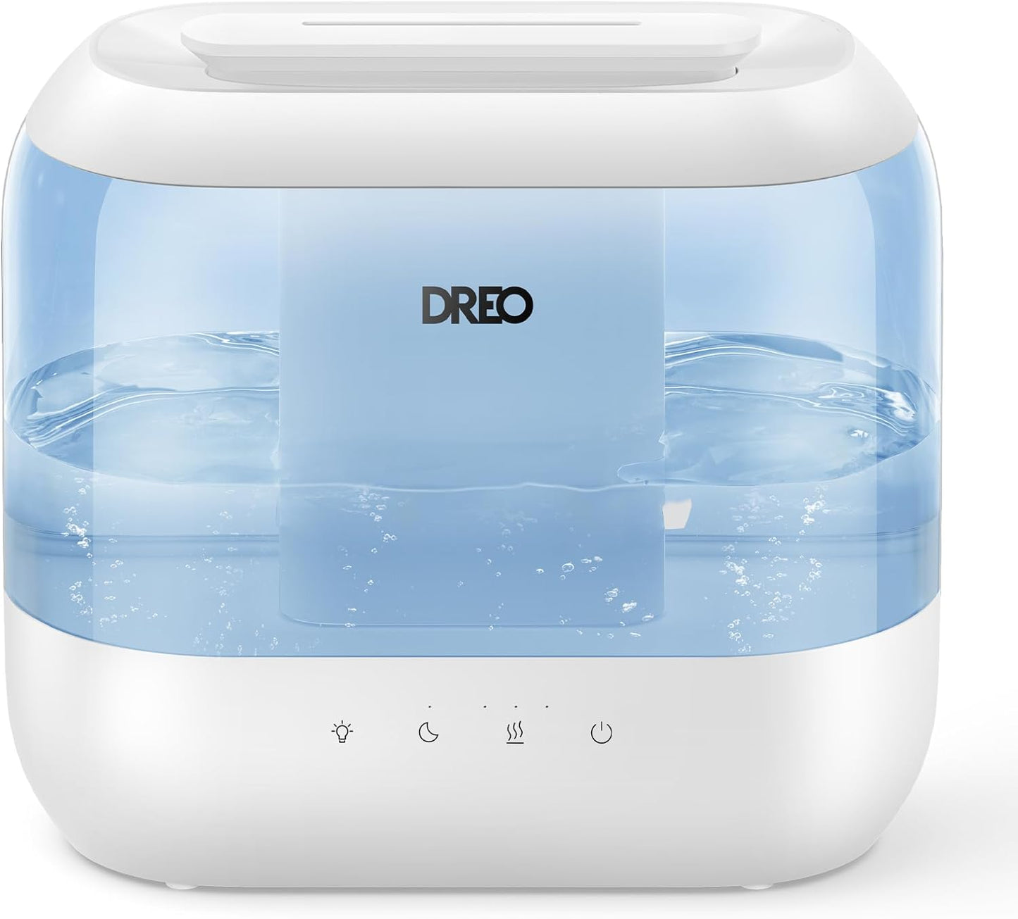 Dreo Humidifiers for Bedroom, 4L Top Fill for Large Room, 36H Runtime, 28 dB Quiet Supersized Cool Mist Air Humidifier for Baby Nursery, Plants, Indoor, Night Light, Easy to Clean & Fill, Black