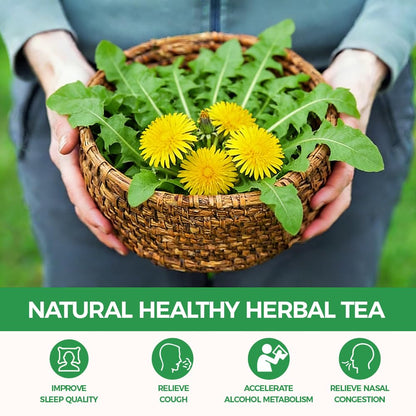 WOTIHA 60 Count Premium Dandelion Root Tea Bags - 100% Natural Roasted, Supports Liver & Kidney Health, Digestion & Immunity, Caffeine-Free, Additive-Free, Gluten-Free, Vegan.