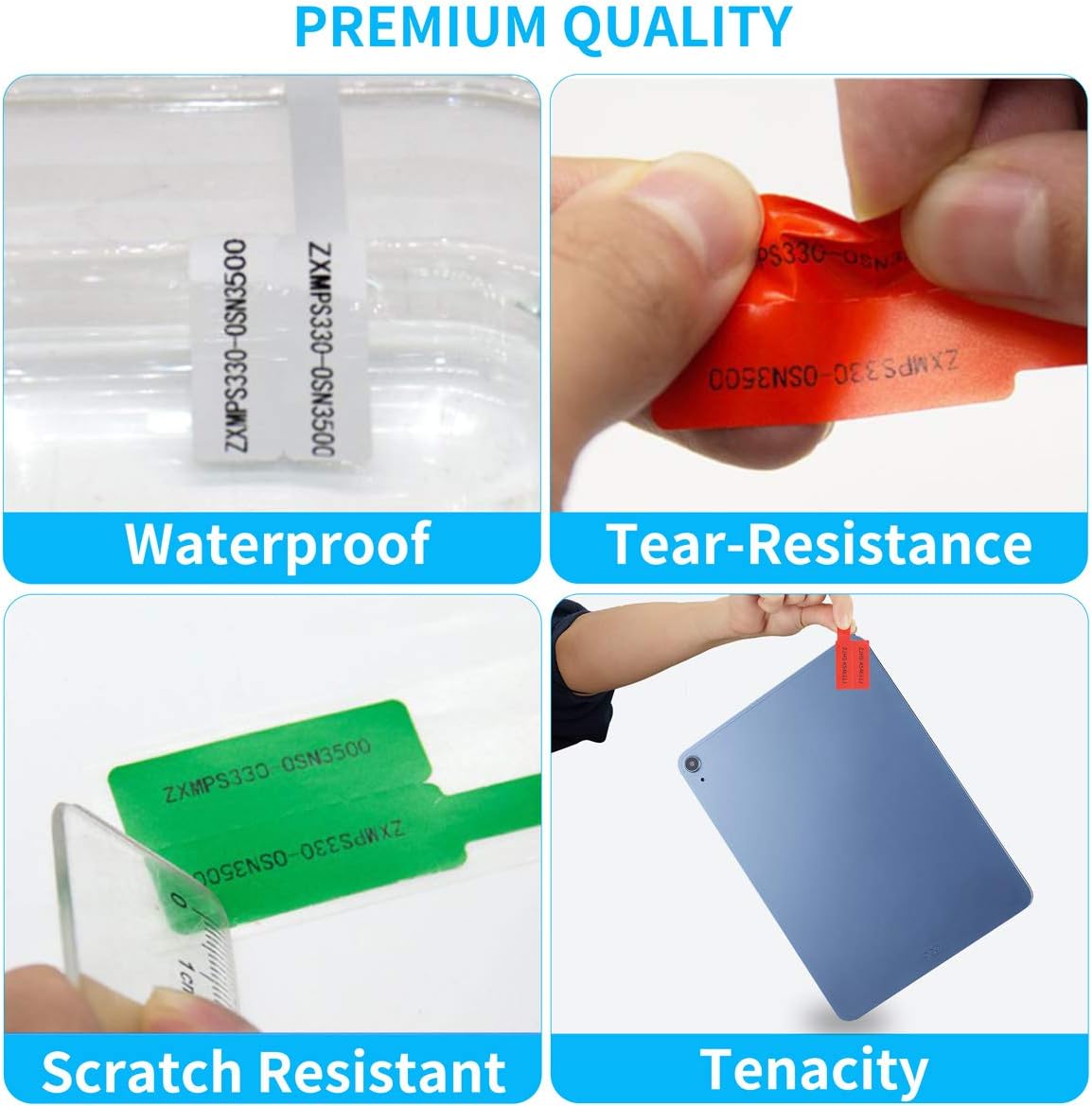 300 Pcs Cable Labels, JIQEZNL Premium 10 Colors Wire Labels Electrical