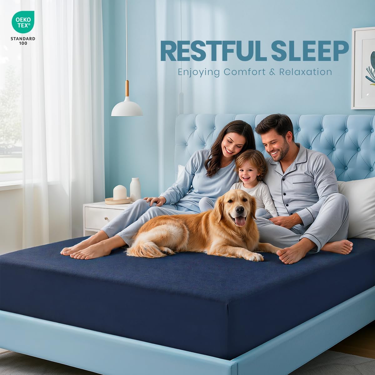 Queen Size Mattress Protector Waterproof, Premium 200 GSM Terry Mattress Cover, Soft & Breathable Bed Cover, Fitted Sheet Style Stretchable Deep Pockets 17" by Utopia Bedding (White)