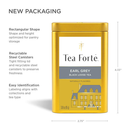 Tea Forte Earl Grey Loose Leaf Tea Canister