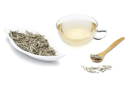 Premium White Silver Needle Tea Bags - Bai Hao Yinzhen Tea Triangles - Chinese Silver Tip White Tea - Low Caffeine Level