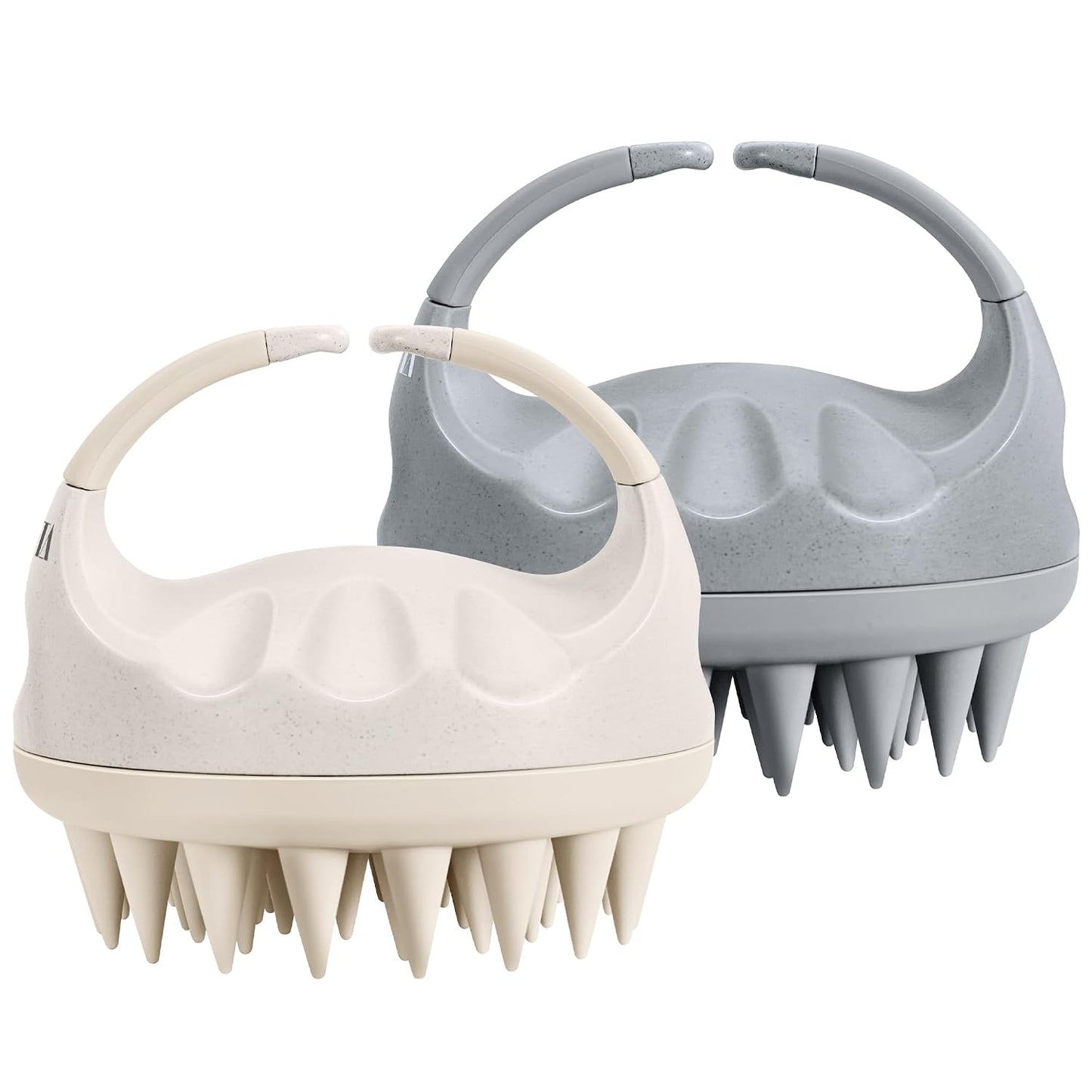 HEETA Scalp Massager with Soft Silicone Bristles for Hair Growth, Dandruff Removal, and Scalp Relaxation - Shampoo Brush for Wet or Dry Hair (Green & Purple)