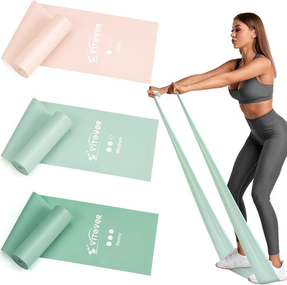 Stretch Bands for Exercise, Resistance Bands for Working Out, Exercise Bands for Physical Therapy, Pilates, Rehab, Stretch, Strength Training and Yoga Starter Set