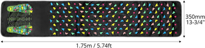 QWORK Foot Massage Mat Relaxation Walk Stone Road, 68.9 x 13.78 Inches Adjustable Acupressure Foot Mat for Long Sitting Worker Elderly