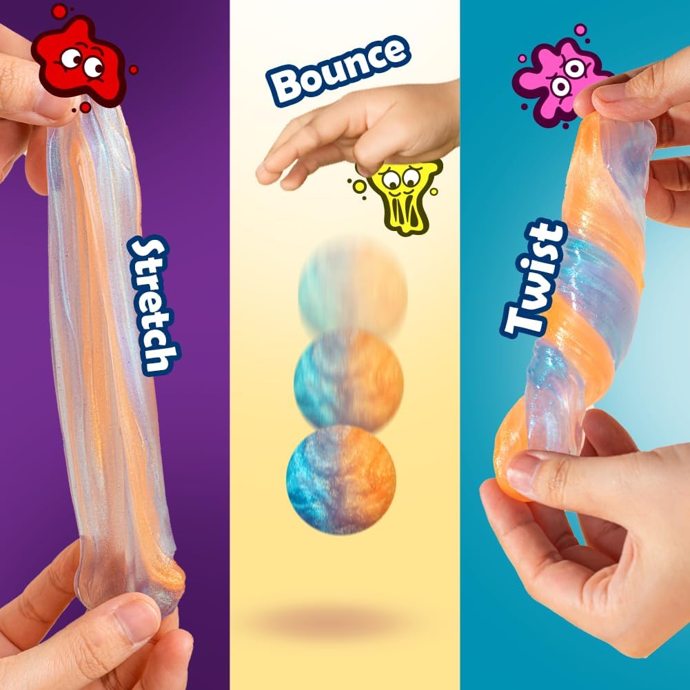 WATERELF Galaxy Putty Slime for Kids - Children's Day Gift, Fidget Sensory Artistic Therapy Putty Toys for Boys Girls Adults, Stress Relief Non-Sticky, 3.11 Inch 3.2 Oz – Golden/Red