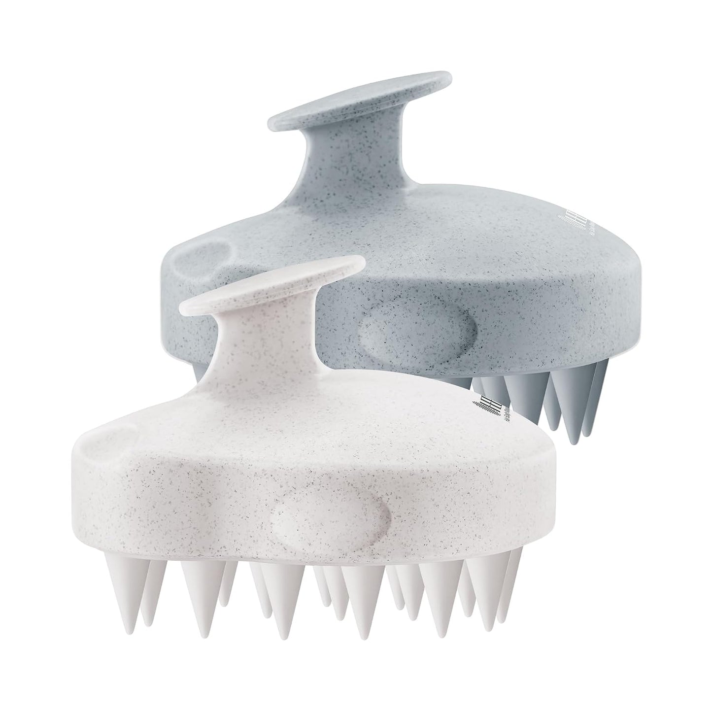 HEETA Hair Scalp Massager Shampoo Brush 2 Pack, Soft Silicone Bristles to Remove Dandruff, Waterproof Hair Scrubber for Both Wet Dry Use, Suitable for Men & Women (Green & Black)