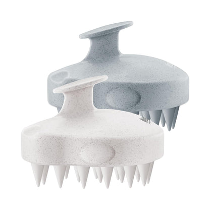 HEETA Hair Scalp Massager Shampoo Brush 2 Pack, Soft Silicone Bristles to Remove Dandruff, Waterproof Hair Scrubber for Both Wet Dry Use, Suitable for Men & Women (Green & Black)