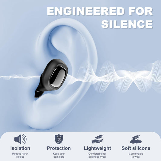 Ultra Soft Ear Plugs - 55dB (SNR) Noise Reduction Hearing Protection - Reusable Earplugs Flexible Comfortable Fit for Noise Sensitivity, Sleep, Work, Study, Airplane, Concerts & Festivals (Black)