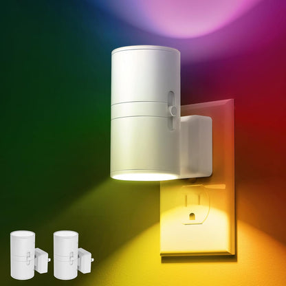 L LOHAS LED Night Light, Amber Nightlight, Dimmable Night Light 100LM, Light Sensor, Yellow Nightlight, Sleep Light for Kids, Soft & Warm Light for Bedroom, Hallway, Bathroom, 2 Pack